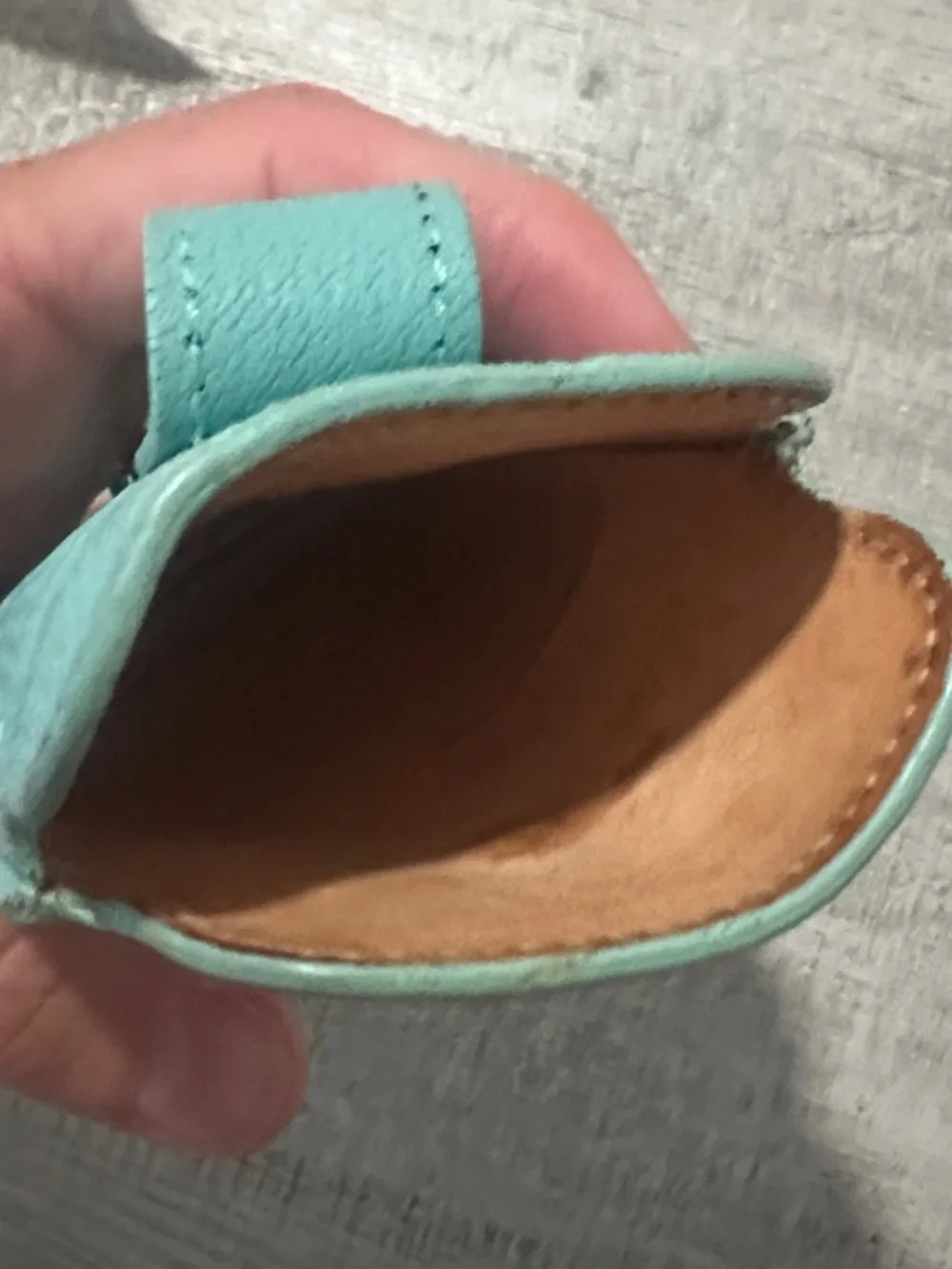 Tiffany & Co. Turquoise Leather Phone/Card Sleeve with Magnetic Strap